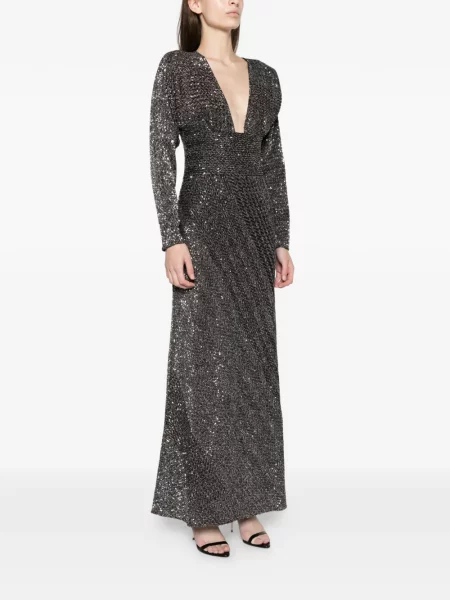 Lung rochie Missoni cu paiete gri