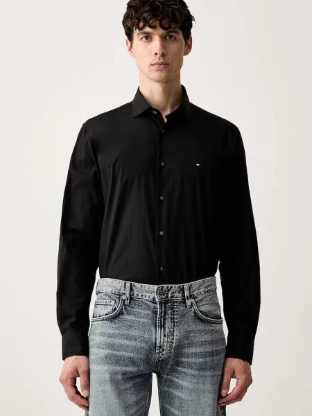 Tommy Hilfiger cămașă pentru bărbați cu negru
