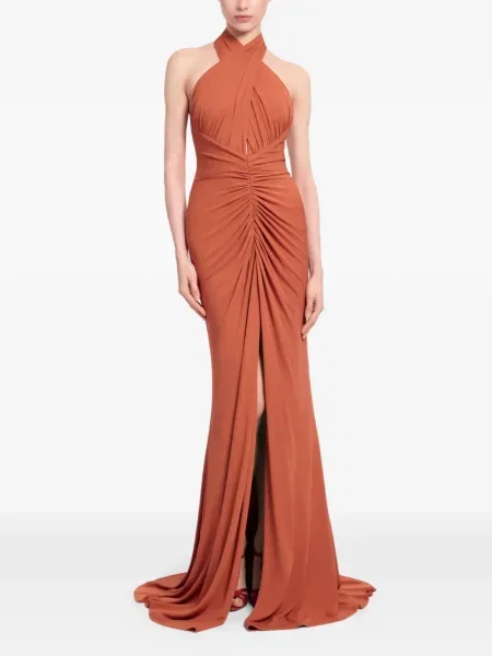 Rochie maxi Elie Saab lungă de costum portocaliu