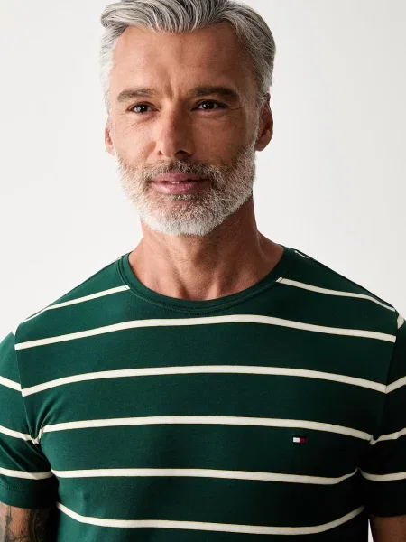 Tommy Hilfiger тениска basic мъжка от с зелено