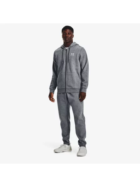 Mikina Under Armour Essential Fleece Fz Hood Gray M šedá