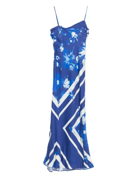 Rochie maxi Msgm cu imagine de costum albastru