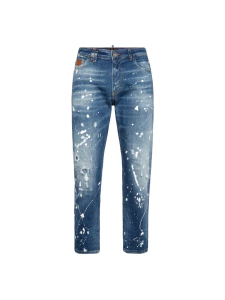 Jeansy Philipp Plein z 5 kieszeniami niebieskie