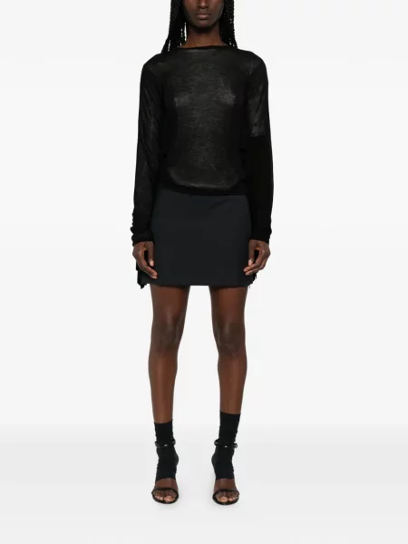 Tricou Paloma Wool de lână drapate negru