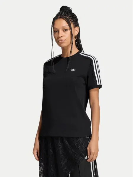 Adidas Tricou Lace 3 Stripes negru