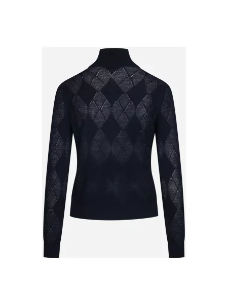 Sweter z golfem Ballantyne wełniany niebieski