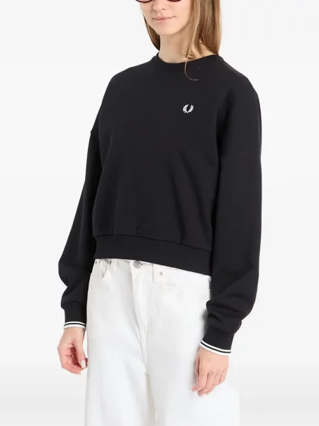 Pulover Fred Perry cu decolteu rotund negru