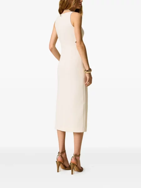 Rochie midi Twinset până la genunchi de costum alb