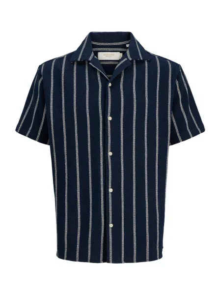 JACK & JONES Cămașă JORCOBA albastru noapte alb