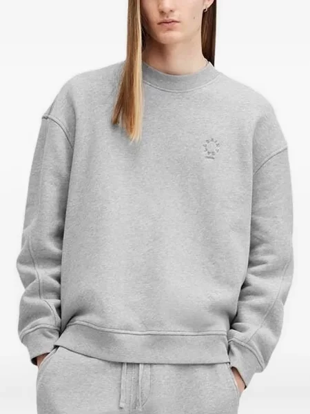 Hanorac crewneck Allsaints cu broderie gri