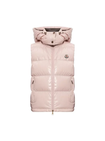 Krótka kamizelka puchowa Moncler różowa