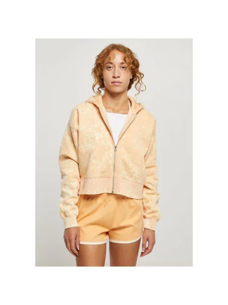 Kratek pulover Urban Classics s kapuco bež