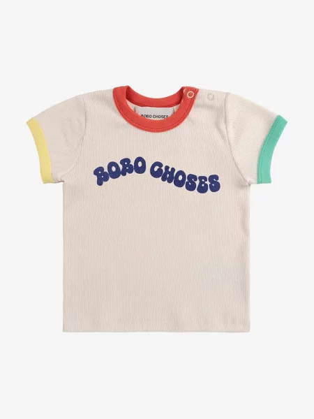Bobo Choses Kojenecké tričko Wavy bílé