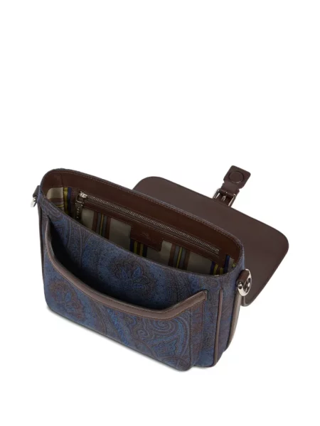 Jacquard torba Etro s paisley uzorkom plava