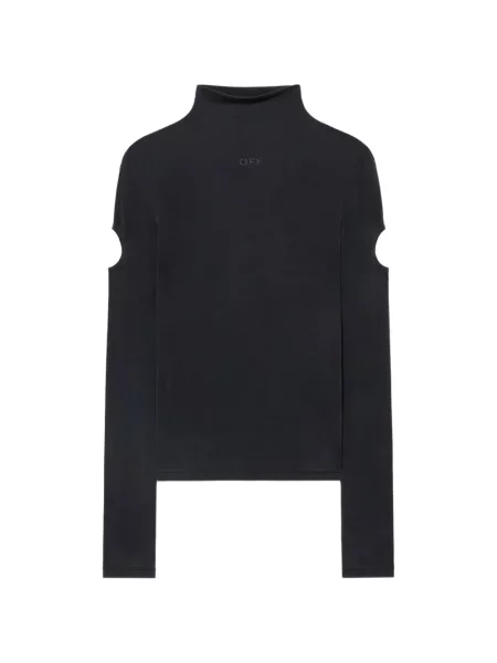 Lung top Off-white cu mâneci lungi alb