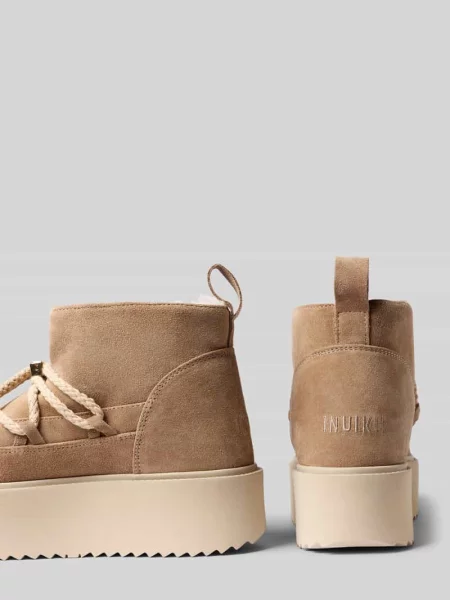 Kozaki ze skóry z podeszwą na platformie model CLASSIC LOW PLATFORM' Inuikii beżowe