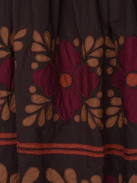 Φλοράλ μάξι φούστα Antik Batik με απλικέ καφέ
