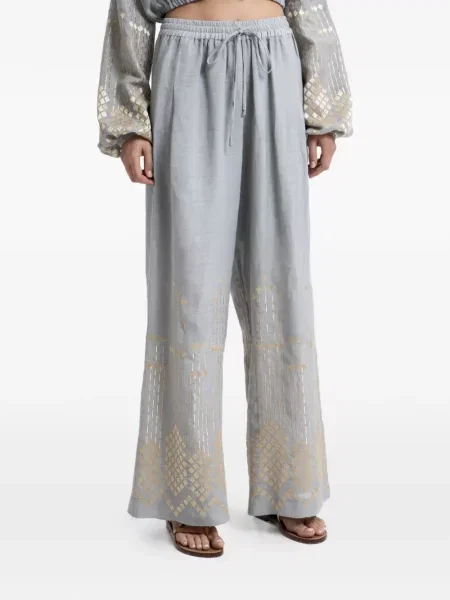 Pantaloni Greek Archaic Kori cu cordon gri