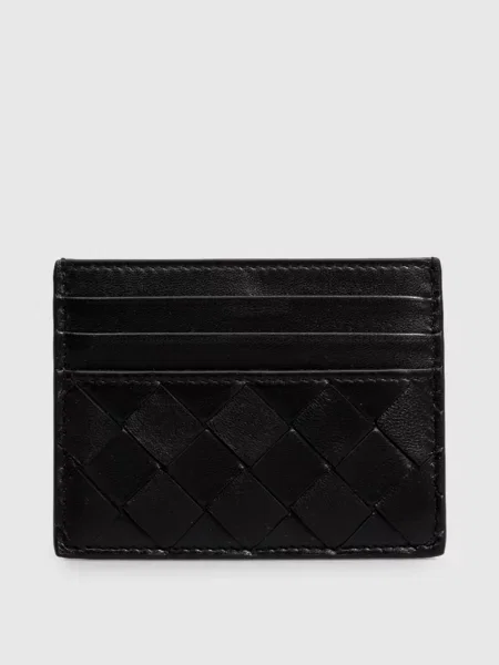 Кожаный кошелек Bottega Veneta черный