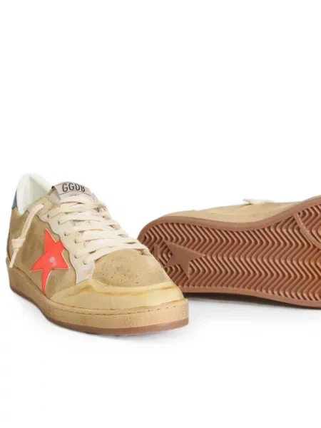 Sneakers Golden Goose Ball Star σουέντ μπεζ