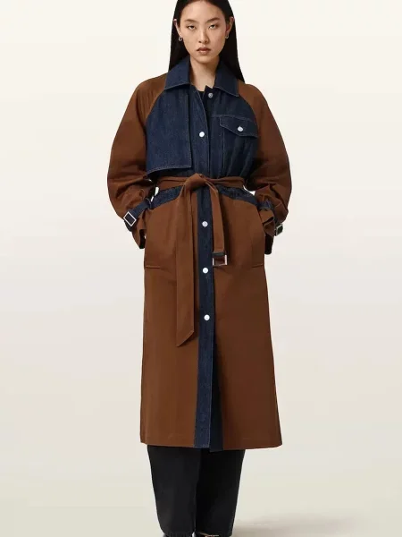 AllSaints trenci de damă cu DAYLY TRENCH maro