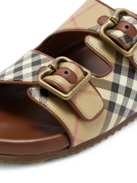 Δερμάτινα kαρό σανδάλια Burberry