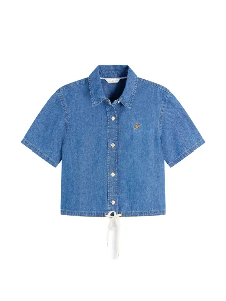 Scurt cămașă Tommy Hilfiger cu cordon albastru