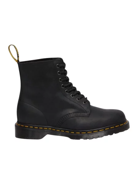 Woskowane botki Dr. Martens skórzane czarne