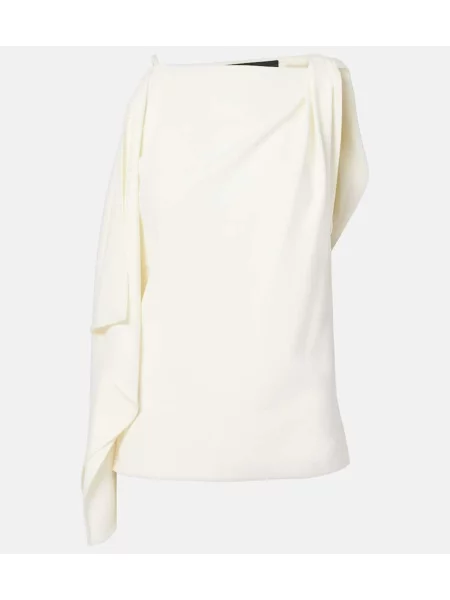 Top Proenza Schouler drapat alb