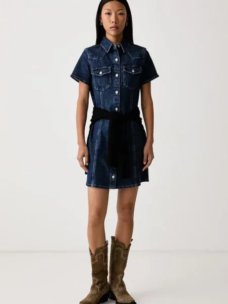 Levi's rochie din denim TRACE WESTERN