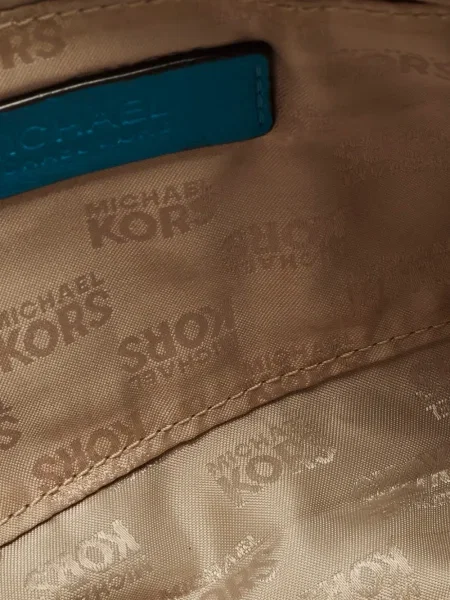 Kožené psaníčko Michael Michael Kors s autogramem modré