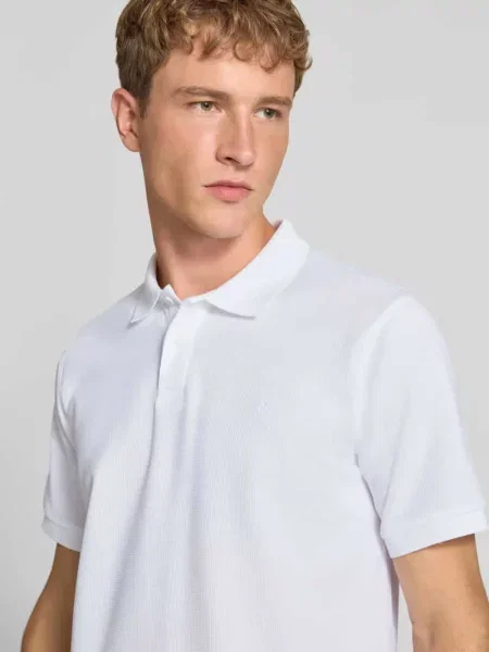 Koszulka polo o kroju regular fit z fakturowanym wzorem model AUSTIN' Jack & Jones biała