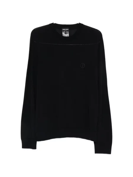 Pulover Giorgio Armani cu broderie albastru