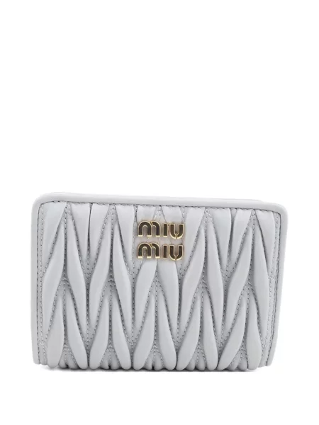 Portofel Miu Miu din piele gri