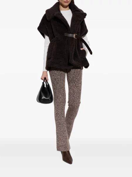 Pantaloni Sportmax tricotate maro