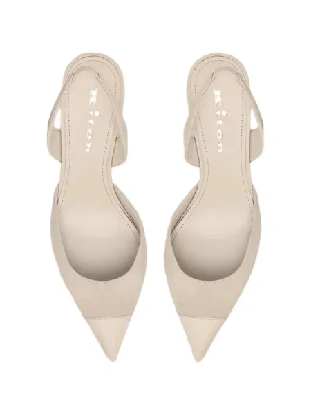 Pantofi cu toc Kiton din piele de căprioară slingback