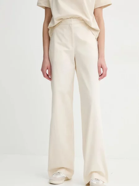 A.P.C. pantaloni de pantalon margaret femei lat high waist bej