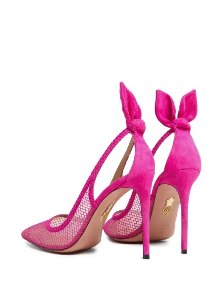 Pantofi cu toc Aquazzura cu funde roz