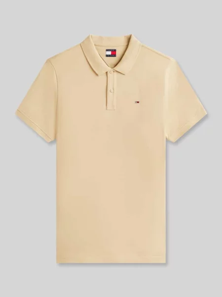 Koszulka polo w kroju regular fit model TJM SLIM PLACKET POLO EXT' Tommy Jeans beżowa