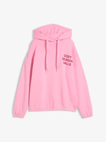 Bluza oversize z czystej bawełny różowa