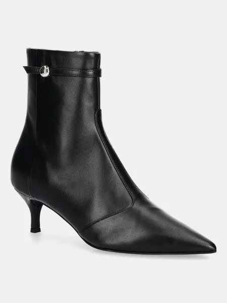 Кожени боти Furla Sfera Ankle Boot с тънък черно