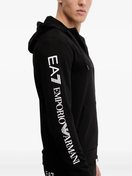 Hanorac cu glugă Ea7 Emporio Armani negru