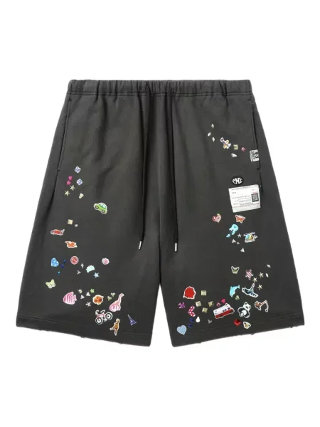 Pantaloni scurți Maison Mihara Yasuhiro cu broderie negru