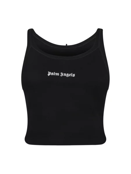 Top Palm Angels z nadrukiem elegancki czarny