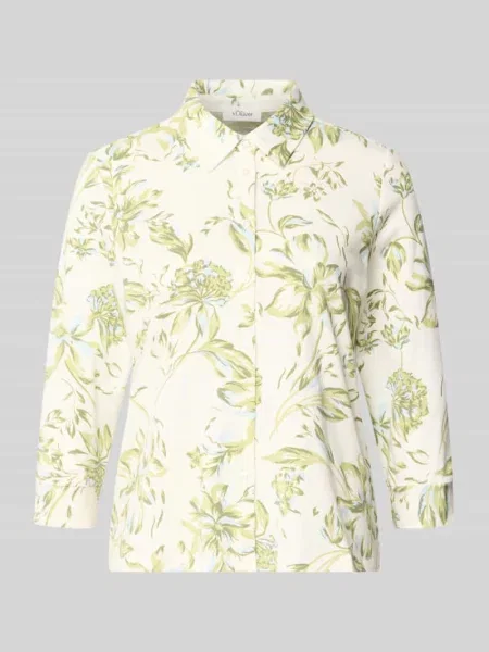 Bluzka koszulowa o kroju relaxed fit z mieszanki bawełny S.oliver Red Label biała