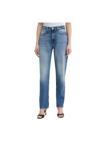 Mom jeans Guess z wysoką talią niebieskie
