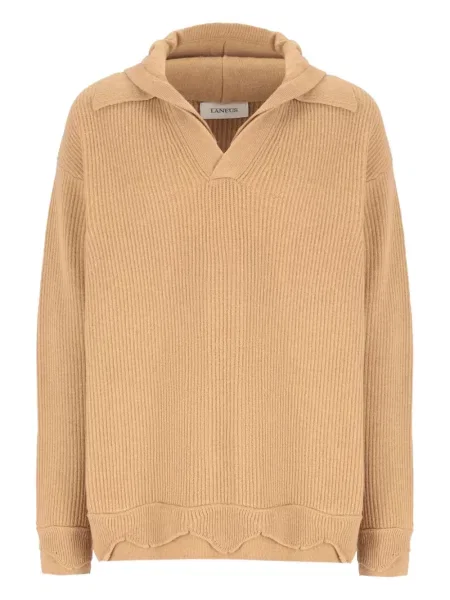 Пуловер Laneus с качулка кафяво