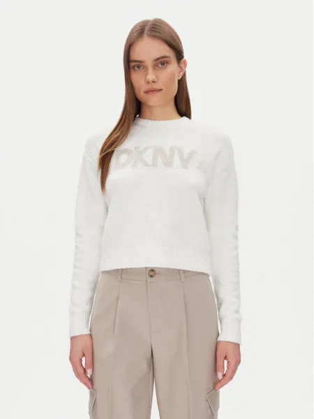 DKNY Pulover Écru alb