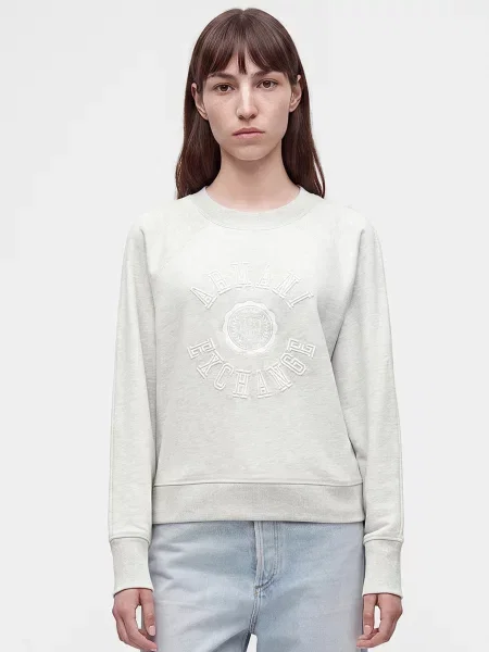 ARMANI EXCHANGE Mikina sivá melírovaná biela