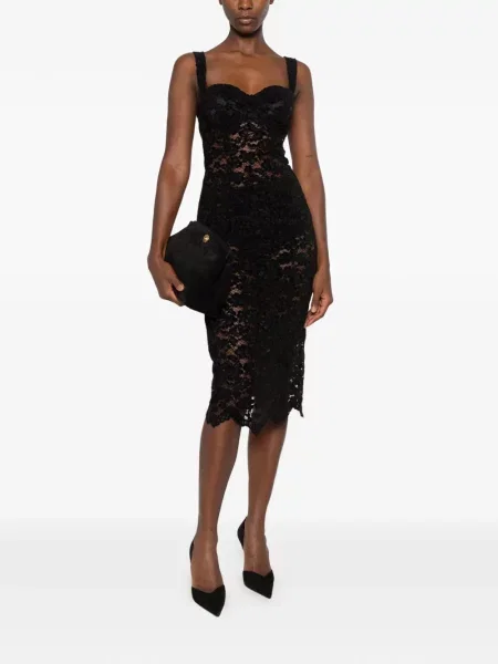 Rochie midi Mazzei din dantelă negru
